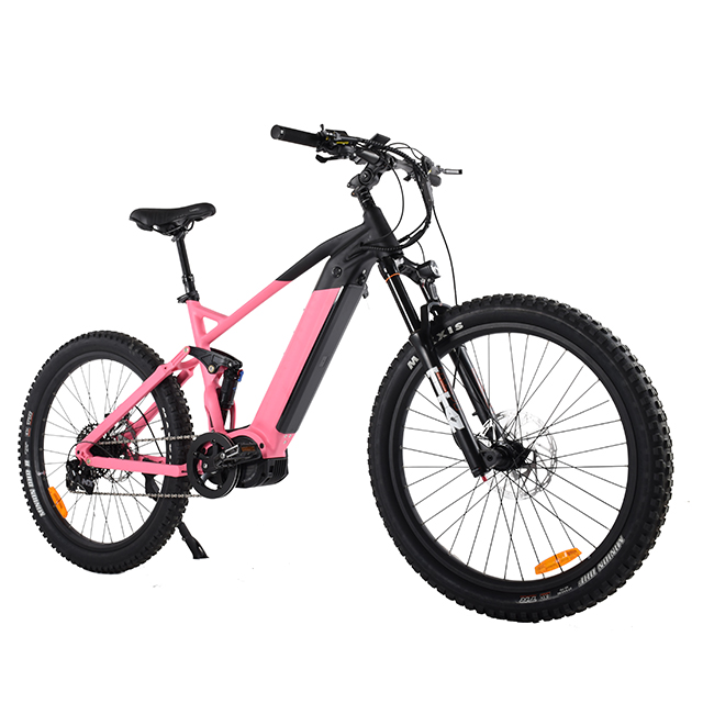 Buong suspensyon 1000W Power Mountain E Bike Ebike na may mas payat na gulong