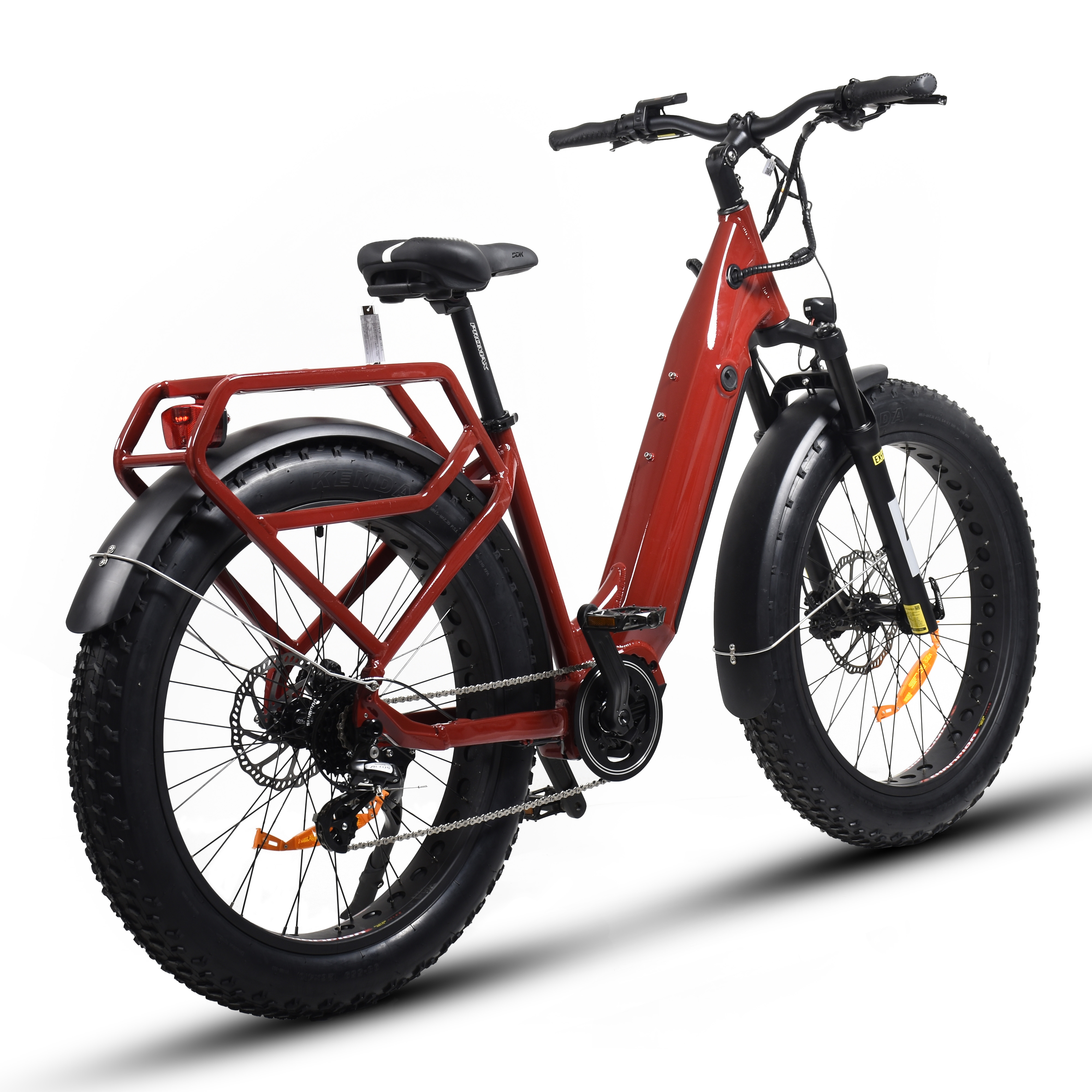Step Through Bike Electric 26' Inch Fat Tire Bike Bafang 500W Mid Motor Electric Bike 