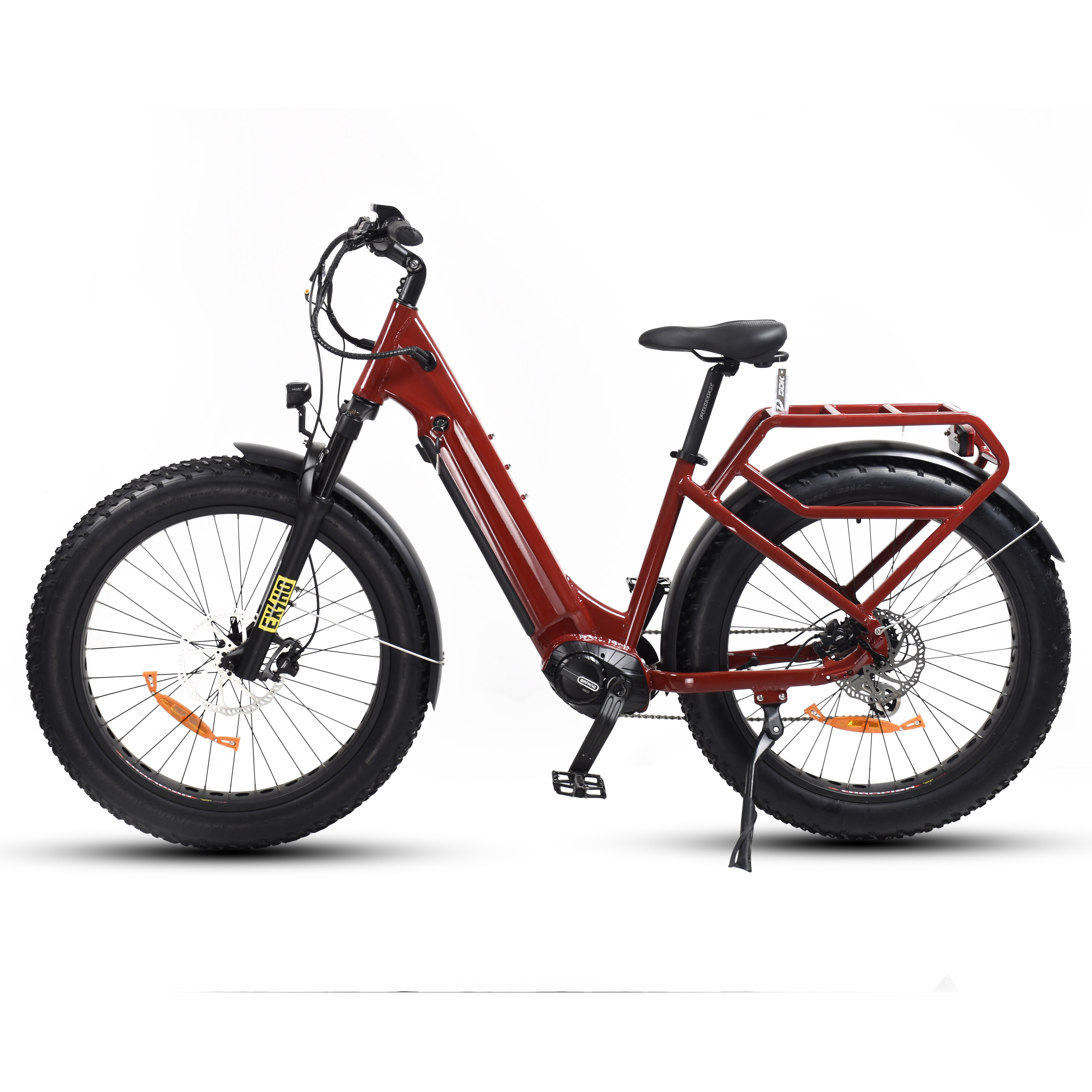 Step Through Bike Electric 26' Inch Fat Tire Bike Bafang 500W Mid Motor Electric Bike 