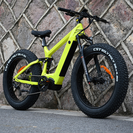Carbon Fiber Electric Bike 1000W/1200W Mid Drive Motor Bike Truckrun Fat Tire Bike
